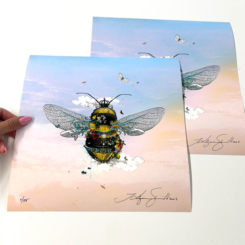 Dusky Sky Garden Bee - Art Print