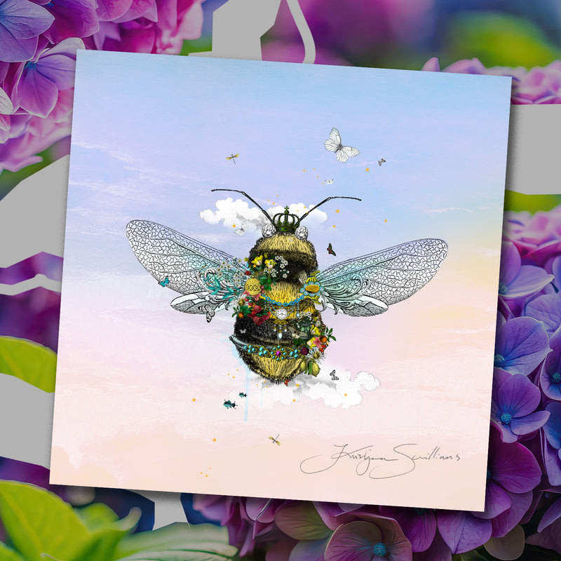 Dusky Sky Garden Bee - Art Print