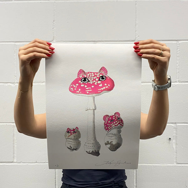 Mushroom Cat Pink 02  - Artist Proof