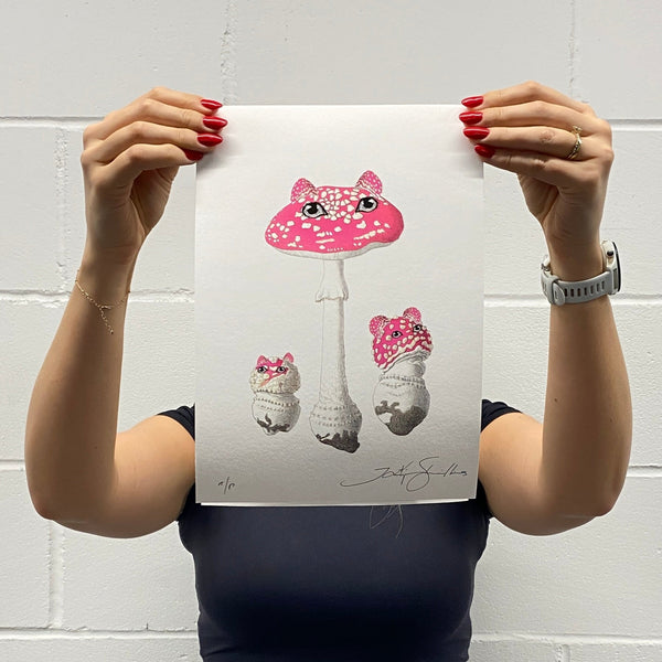 Mushroom Cat Pink 02  - Artist Proof